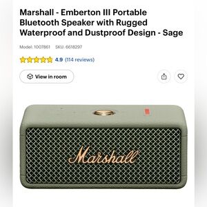 Marshall Emberton III Portable Bluetooth Speaker - Sage